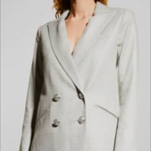 $798 Veronica Beard Women's Silver Oria Double-Breasted Dickey Blazer Jacket 4 - Picture 3 of 3